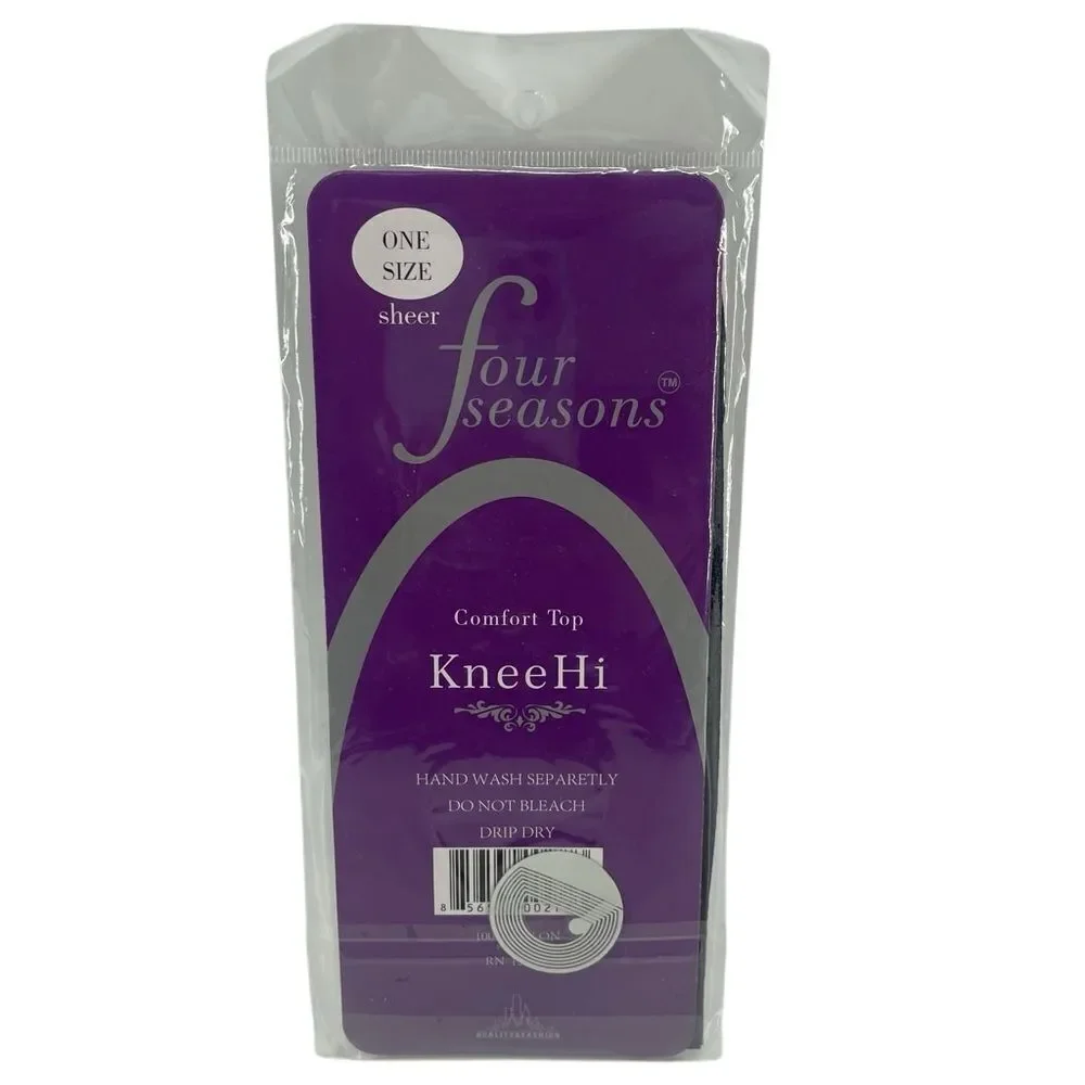 Four Seasons 707 Women’s Comfort Sheer Knee Highs 8.5-11 Black and Brown, NIP